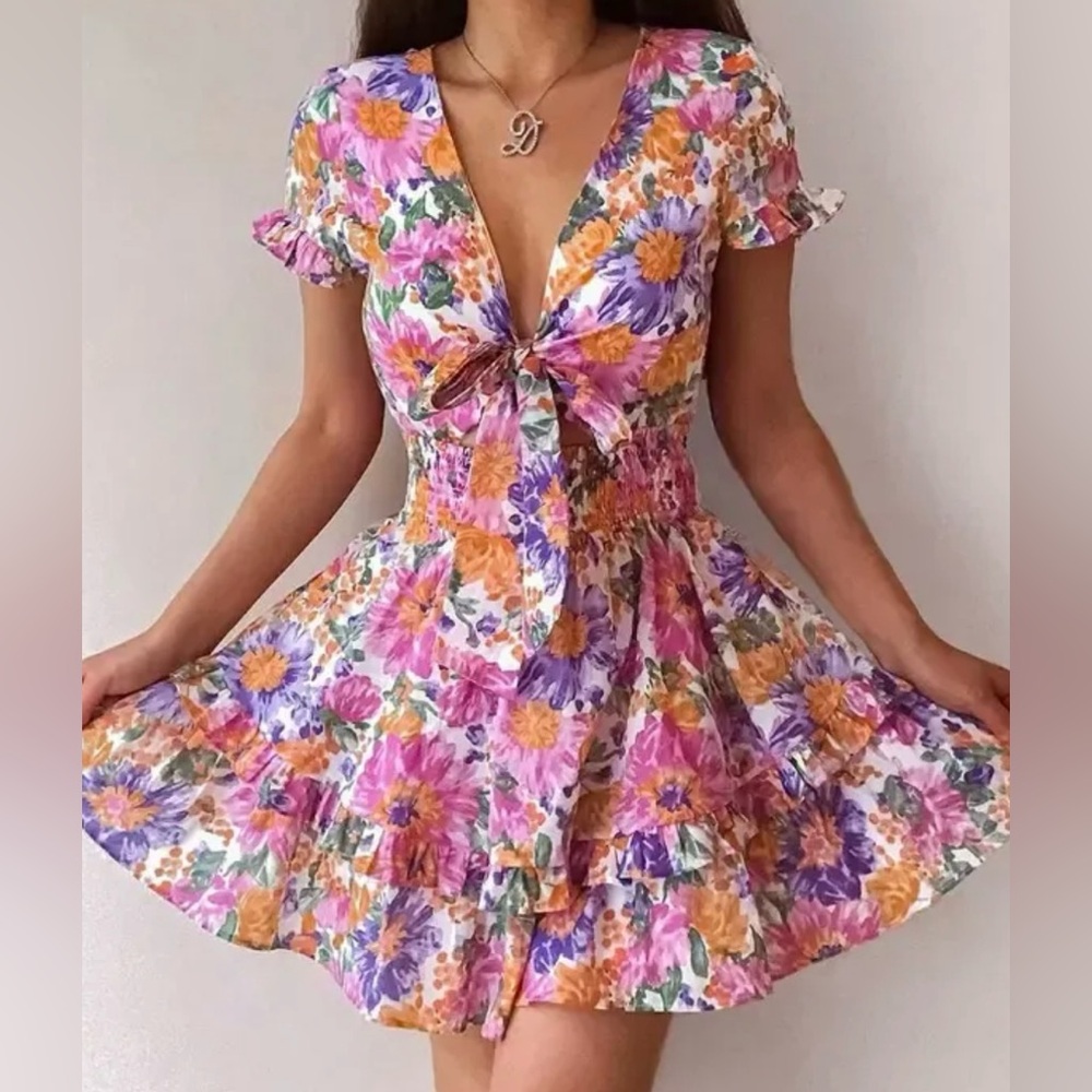 Floral Mini Dress in Vibrant Colors